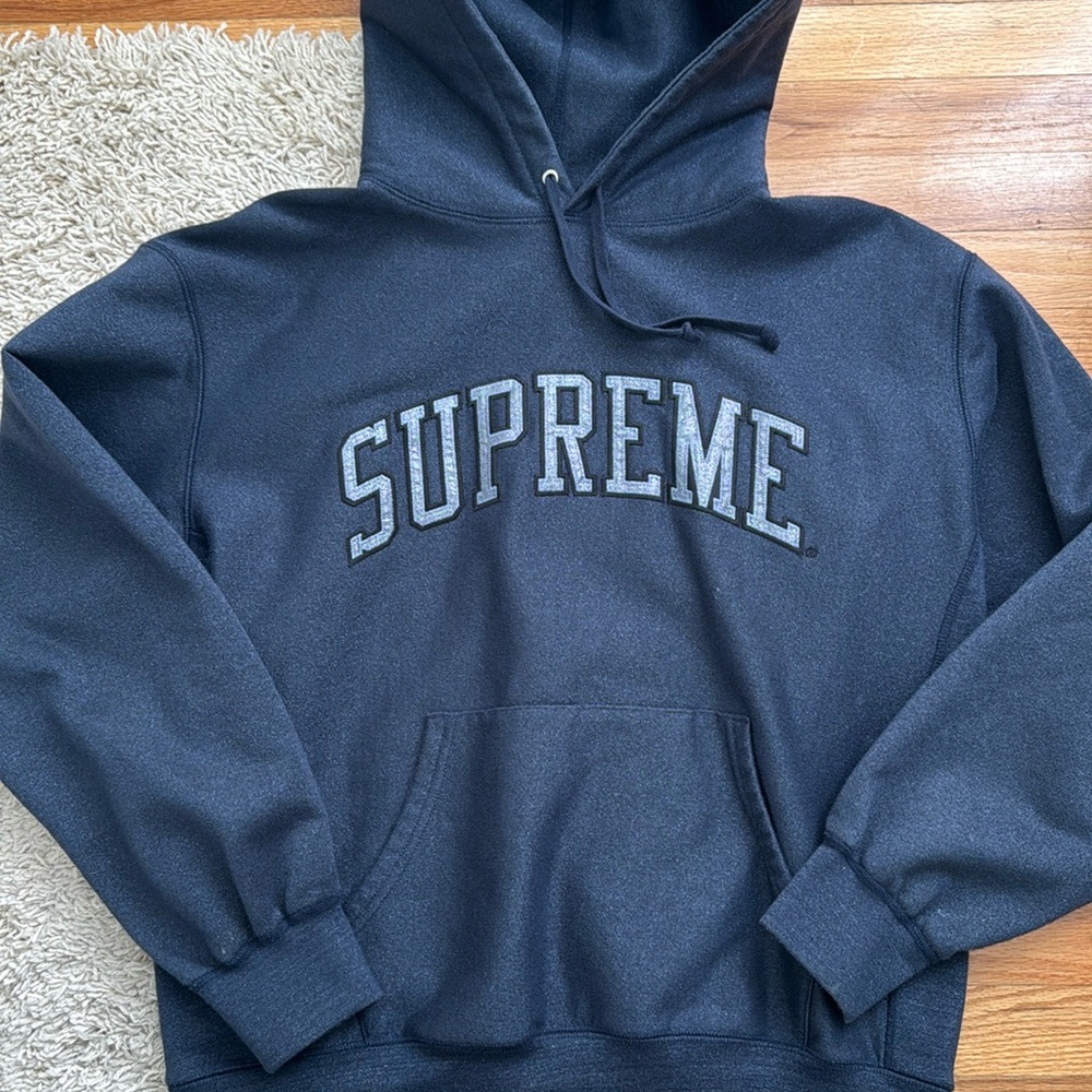 Supreme Glitter Arc Hooded Sweatshirt 'Navy' 2023